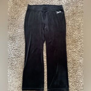 Juicy Couture Black Velour Sweatpants with Pink Label